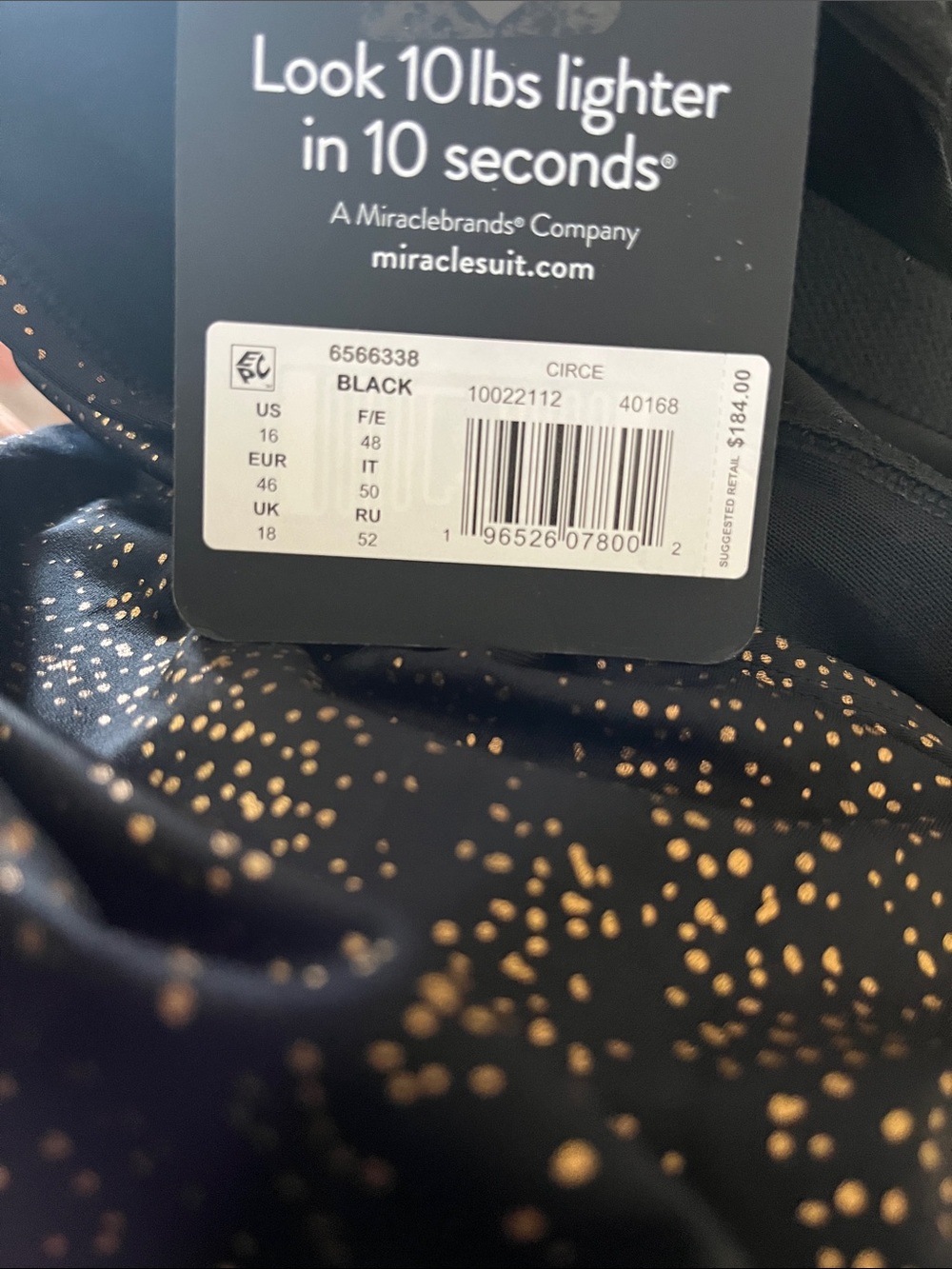 🆕Miraclesuit Brillante Circe One-Piece Swimsuit Black/Gold Size 16 - Picture 11 of 14